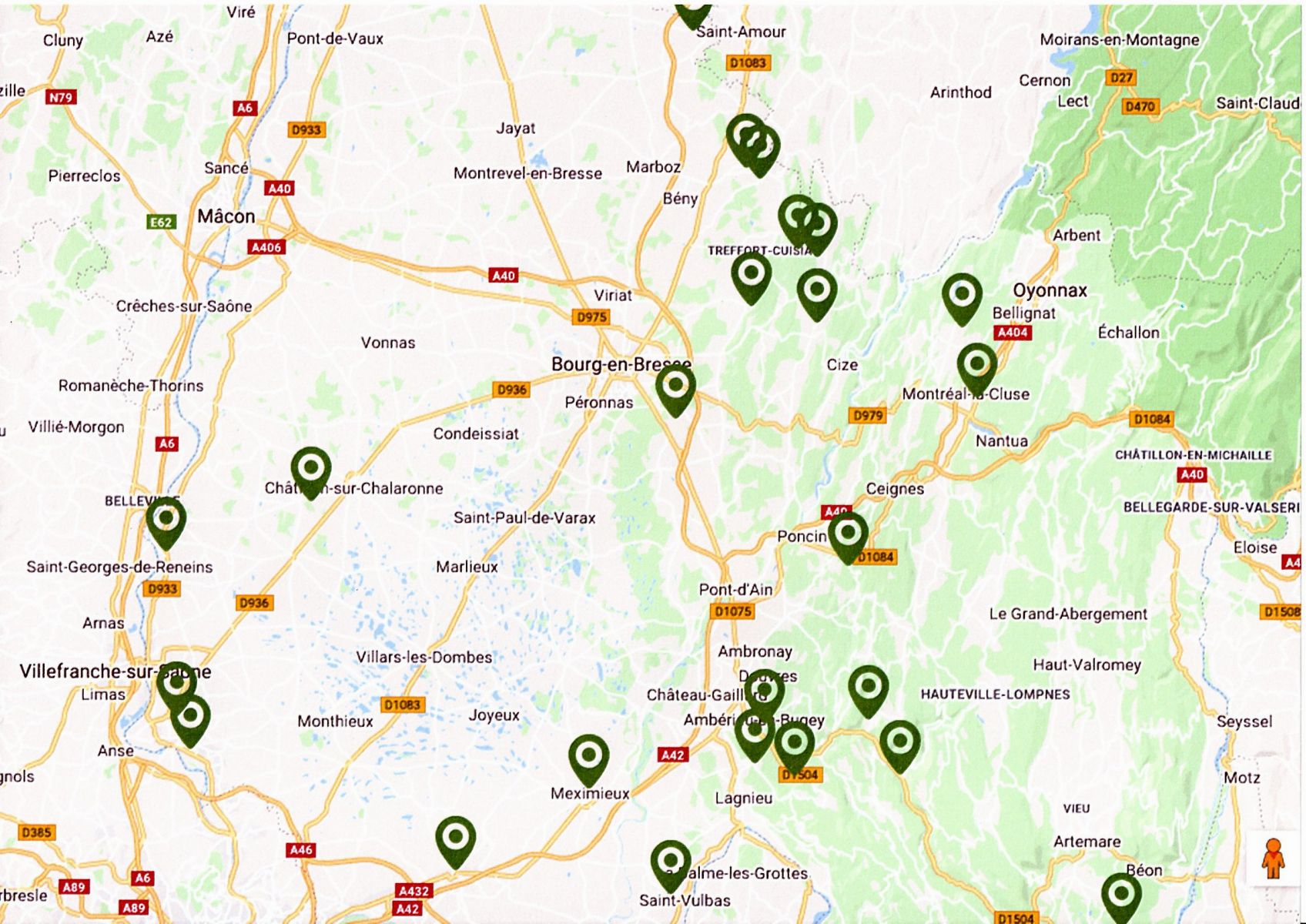 Cartographie des nids détruits