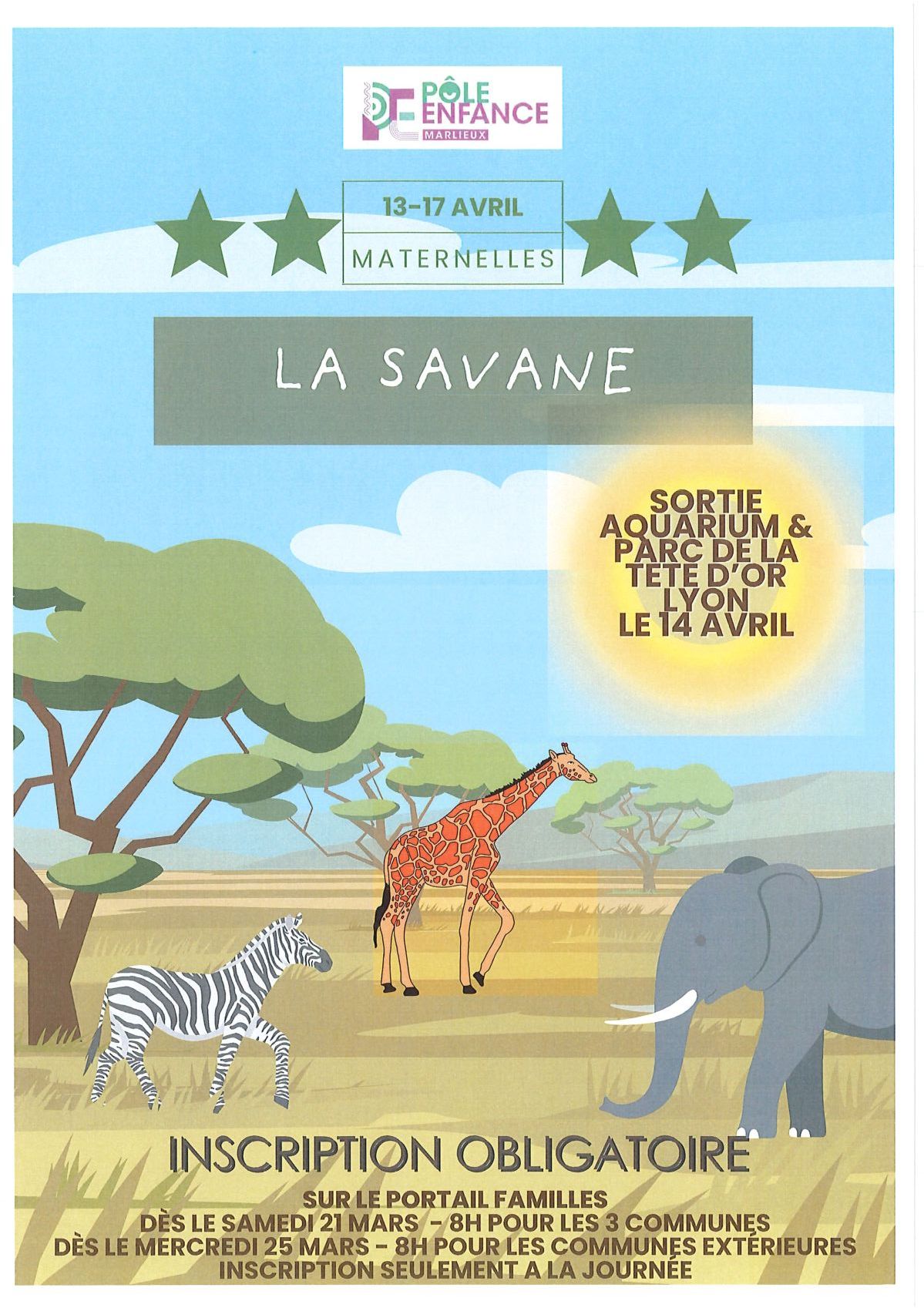 Maternelles - Semaine du 13 au 17 avril 2026