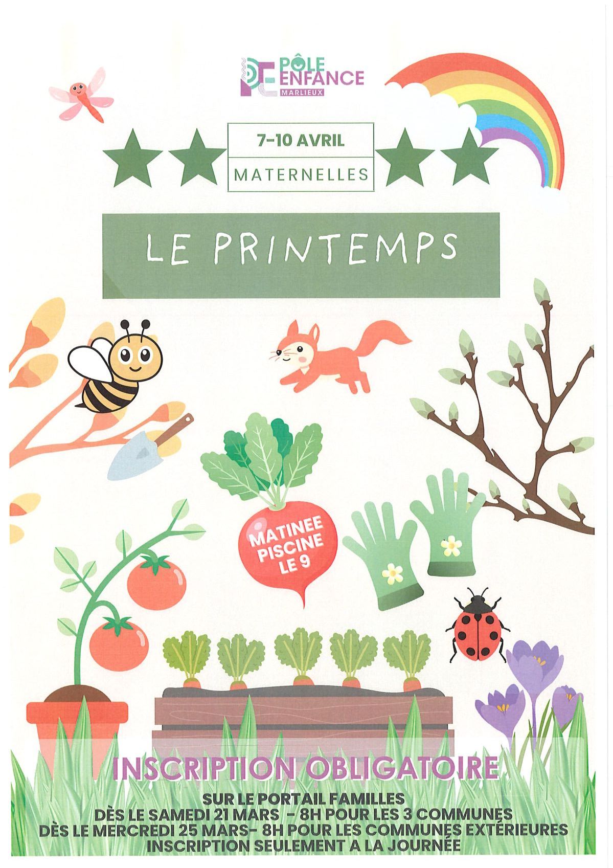 Maternelles - Semaine du 7 au 10 avril 2026