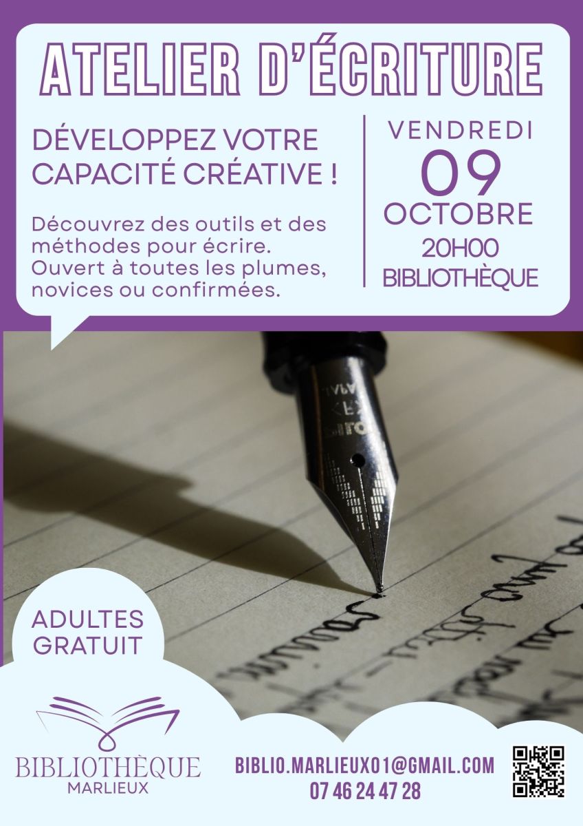 Atelier d'écriture (vendredi 09 octobre)